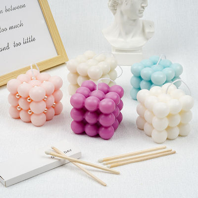 Customized White Soy Rubix Cube Luxury Big Scented Bubble Candles