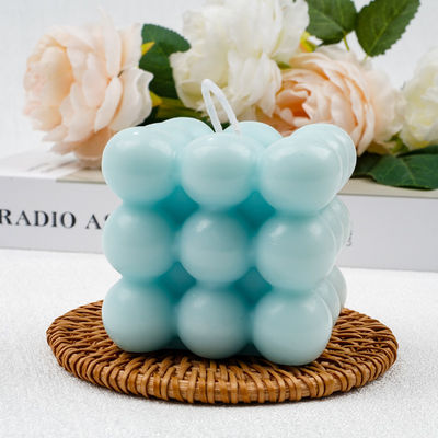 Customized White Soy Rubix Cube Luxury Big Scented Bubble Candles