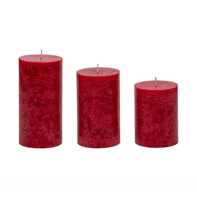 Red Columnar Craft Soy Wax Candle With Customizable And Fragrance