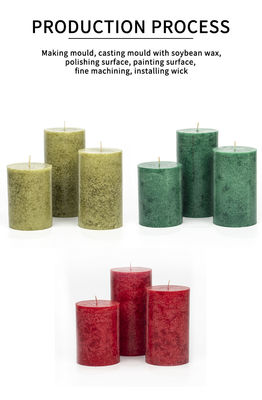 Red Columnar Craft Soy Wax Candle With Customizable And Fragrance