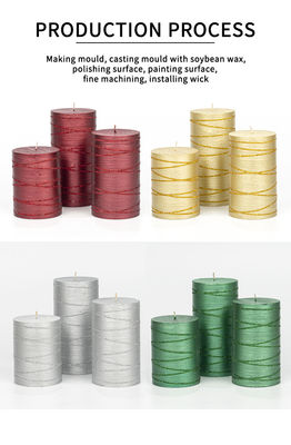 Christmas Decor Stick Silver White Candle Natural Soy Wax Craft Candle 680g 550g 430g