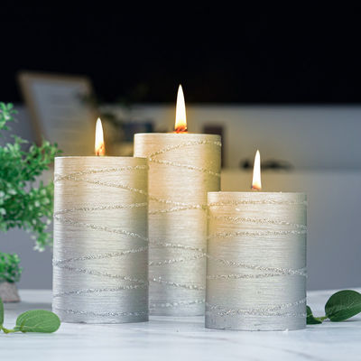 Christmas Decor Stick Silver White Candle Natural Soy Wax Craft Candle 680g 550g 430g