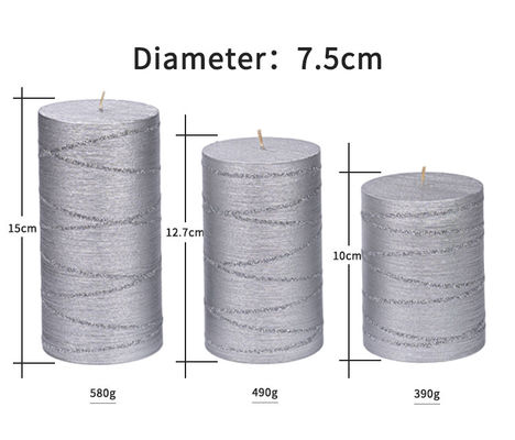 Christmas Decor Stick Silver White Candle Natural Soy Wax Craft Candle 680g 550g 430g