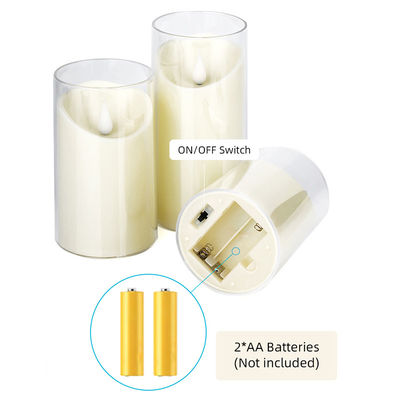 Gifts Clear Plexiglass LED Glass Candles With Remote Control And Flickering Flame