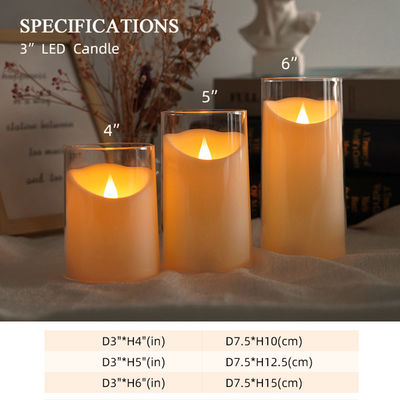 Gifts Clear Plexiglass LED Glass Candles With Remote Control And Flickering Flame