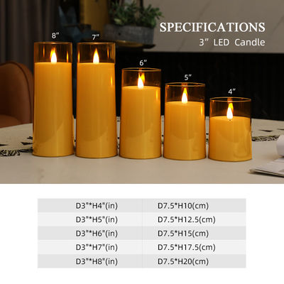 Yellow Light LED Pillar Candles For Home Decoration Battery 2 X AA Battery Occasion Other