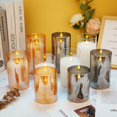 Battery Operated Paraffin Wax Flameless Flickering Pillar Candles With Remote Control