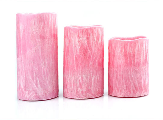 Remote Control Pink Flameless Candles Set For Party Decor Realistic Wax Battery