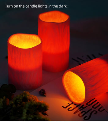 Remote Control Pink Flameless Candles Set For Party Decor Realistic Wax Battery