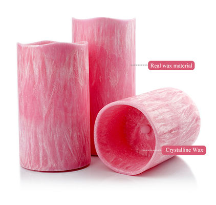 Remote Control Pink Flameless Candles Set For Party Decor Realistic Wax Battery