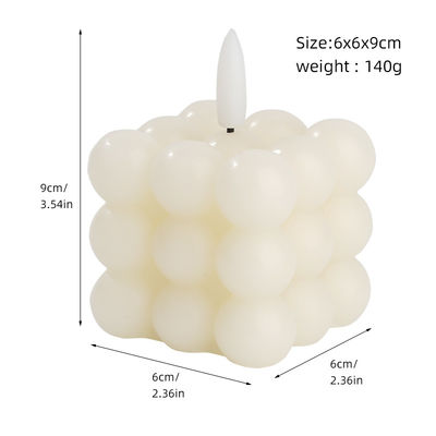 LED Lanterns Paraffin Wax Cube Bubble LED Candle Modern Ambiance