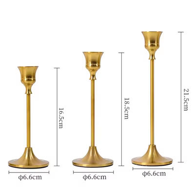 Gold Candle Holder Set Of 3 Candlestick Holder For Wedding Table Decor