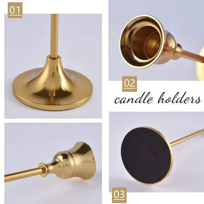 Gold Candle Holder Set Of 3 Candlestick Holder For Wedding Table Decor