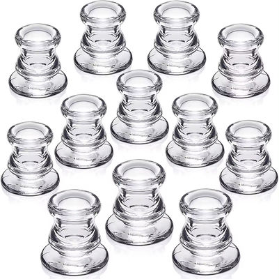 Clear Glass Candlestick Holders 4 Taper For Wedding Decoration And Dinning
