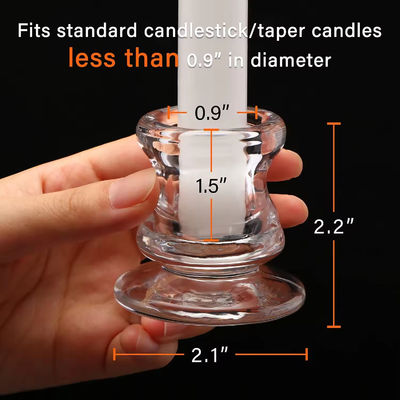 Clear Glass Candlestick Holders 4 Taper For Wedding Decoration And Dinning