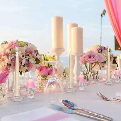Clear Glass Candlestick Holders 4 Taper For Wedding Decoration And Dinning