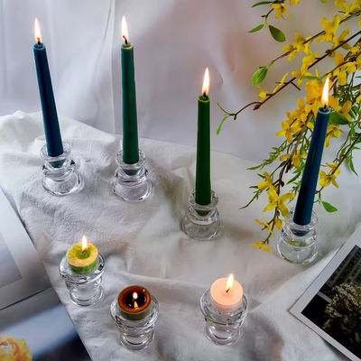 Clear Glass Candlestick Holders 4 Taper For Wedding Decoration And Dinning