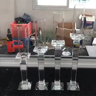 Crystal Candle Sticks Wedding Table Decorations 56cm 54cm 52cm With Tube