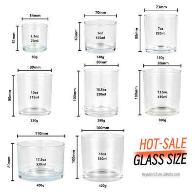 14oz Clear White Candle Jar With Metal Lid Iron Cylinder Type For Candle Making Home Decorating