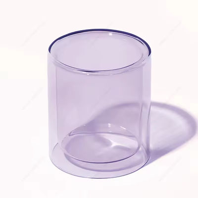 Eco Friendly Colored Empty Christmas Candle Jar Borosilicate Luxury Double Wall For Candle