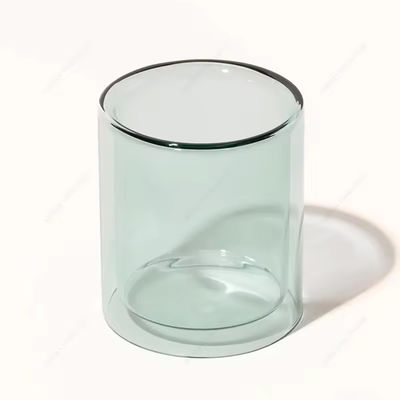 Eco Friendly Colored Empty Christmas Candle Jar Borosilicate Luxury Double Wall For Candle