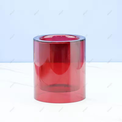 Eco Friendly Colored Empty Christmas Candle Jar Borosilicate Luxury Double Wall For Candle