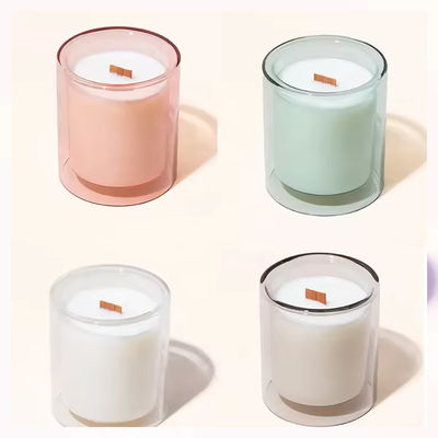 Eco Friendly Colored Empty Christmas Candle Jar Borosilicate Luxury Double Wall For Candle