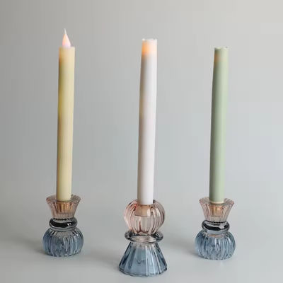Home Decor Colorful Gradient Ramp Candle Holder For Taper Glass Candle Christmas
