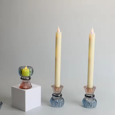 Home Decor Colorful Gradient Ramp Candle Holder For Taper Glass Candle Christmas