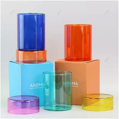 8oz To 14oz Luxury Unique Iridescent Empty Containers Glass Candle Jars With Lid
