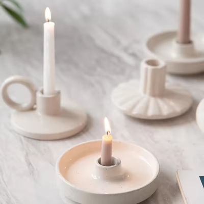Nordic Decorative Table Dinning Porcelain Ceramic Candlestick