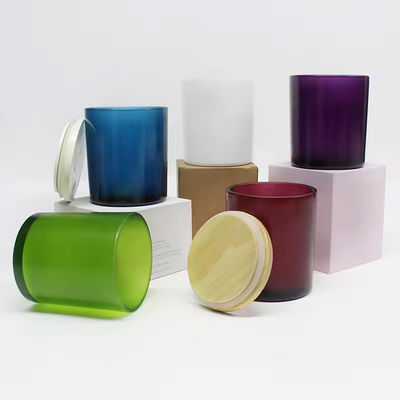 Shiny 8oz 10oz Envases Para Velas Empty Glass Colorful Iridescent Candle Jar Candles Rainbow Candle