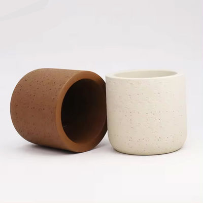 Custom Logo Amber Grey Cement Candle Jars Concrete Candle Containers With Rough Surface 7oz