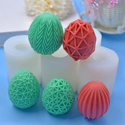 3D Easter Egg DIY Aromatherapy Candle Molds Egg Grid Vertical Wavy Cake Christmas Decoration