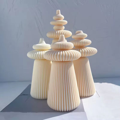 3 Designs Roman Pillar Cylindrical Silicone Candle Molds Geometric Abstract Decorative Striped Soy Wax Mold