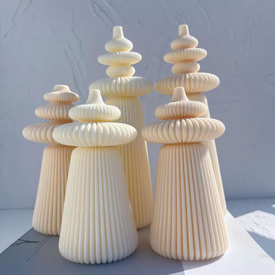 3 Designs Roman Pillar Cylindrical Silicone Candle Molds Geometric Abstract Decorative Striped Soy Wax Mold