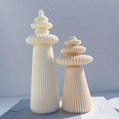 3 Designs Roman Pillar Cylindrical Silicone Candle Molds Geometric Abstract Decorative Striped Soy Wax Mold