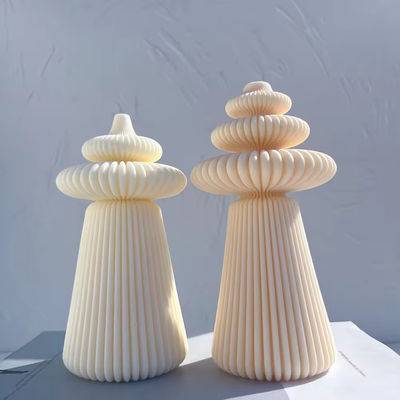 3 Designs Roman Pillar Cylindrical Silicone Candle Molds Geometric Abstract Decorative Striped Soy Wax Mold