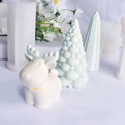 DIY Aromatherapy Candles Wax Plaster Clay Decoration Bubble Christmas Tree Eik Deer Shape For Candle Making