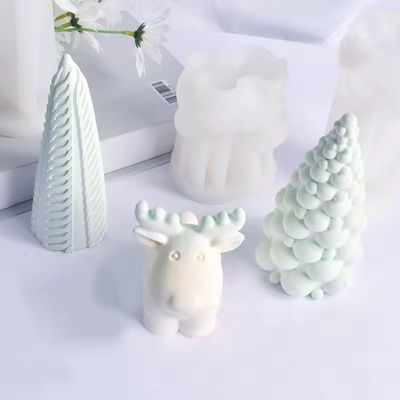 DIY Aromatherapy Candles Wax Plaster Clay Decoration Bubble Christmas Tree Eik Deer Shape For Candle Making