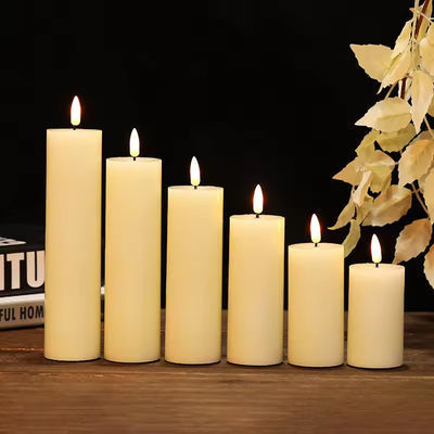 LED Candle Battery Remote Control Flameless Christmas Cylindrical Glass Cylinder Candle