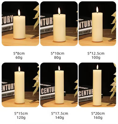 LED Candle Battery Remote Control Flameless Christmas Cylindrical Glass Cylinder Candle
