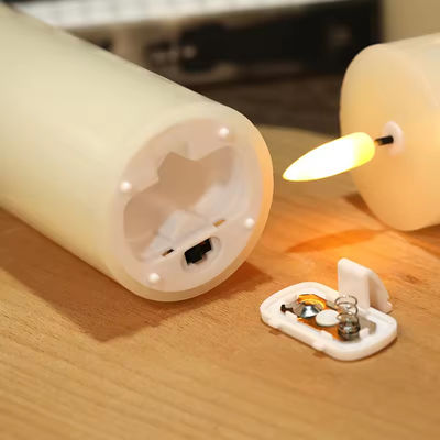 LED Candle Battery Remote Control Flameless Christmas Cylindrical Glass Cylinder Candle