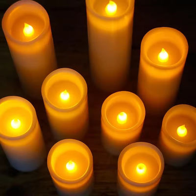 LED Candle Set Of 9 Remote Control With Battery Operated Real Wax Pillar Flameless Candle