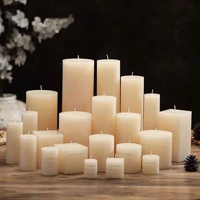Decorative Pillar Candle Personnalisable Column Candle Custom White
