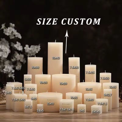 Decorative Pillar Candle Personnalisable Column Candle Custom White