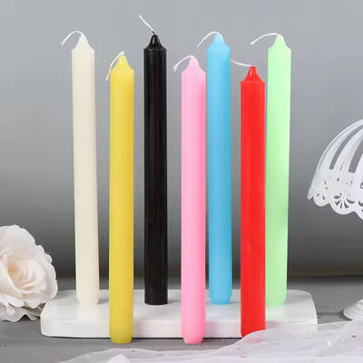 4 Pack Tall Taper Unscented Pillar Candle Sticks 5 Colors Soy Wax