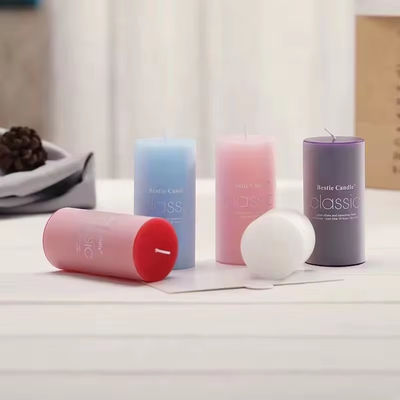 Colorful Pillar Candle Cylindrical Party Events Decorative Art Pillar Smokeless Candle