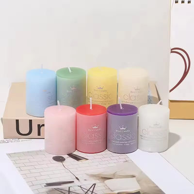 Colorful Pillar Candle Cylindrical Party Events Decorative Art Pillar Smokeless Candle
