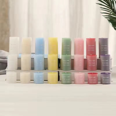 Colorful Pillar Candle Cylindrical Party Events Decorative Art Pillar Smokeless Candle
